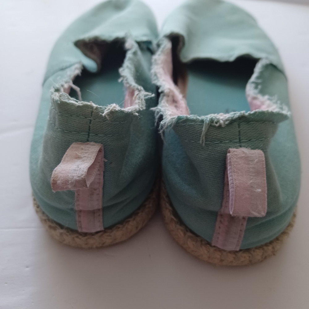 Tom's vionic slip on flats women's size 12 laguna green canvas cloud bound sole - Picture 2 of 6